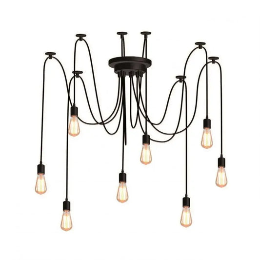 Lustra Kappa 8xE27, Negru, Metal, 730/8 Lustre cu bec moderne Default Title Alessandro Design