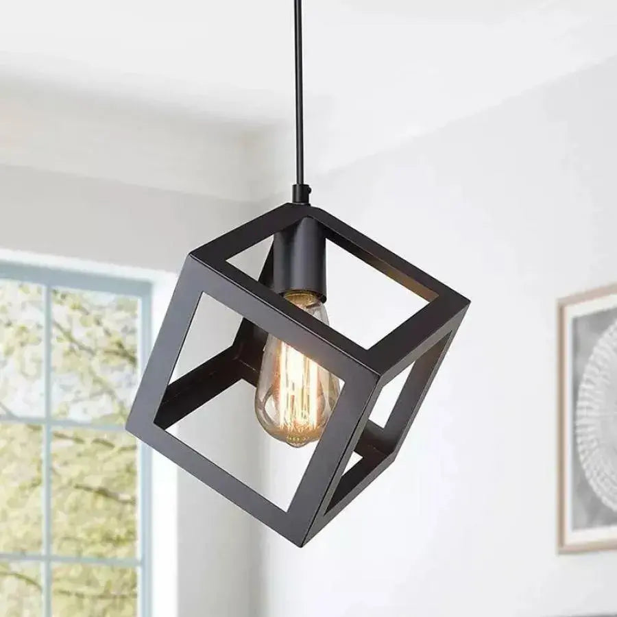 Lustra Forma Cub, STRUKTUR Uno, 1x E27, Negru, Suspendat, Metal Lustre Industrial Default Title Alessandro Design
