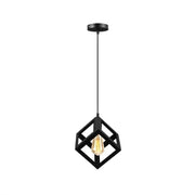 Lustra Forma Cub, STRUKTUR Uno, 1x E27, Negru, Suspendat, Metal Lustre Industrial Default Title Alessandro Design