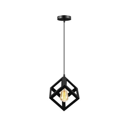 Lustra Forma Cub, STRUKTUR Uno, 1x E27, Negru, Suspendat, Metal Lustre Industrial Default Title Alessandro Design