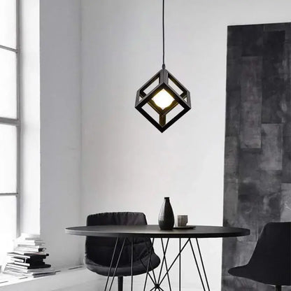 Lustra Forma Cub, STRUKTUR Uno, 1x E27, Negru, Suspendat, Metal Lustre Industrial Default Title Alessandro Design