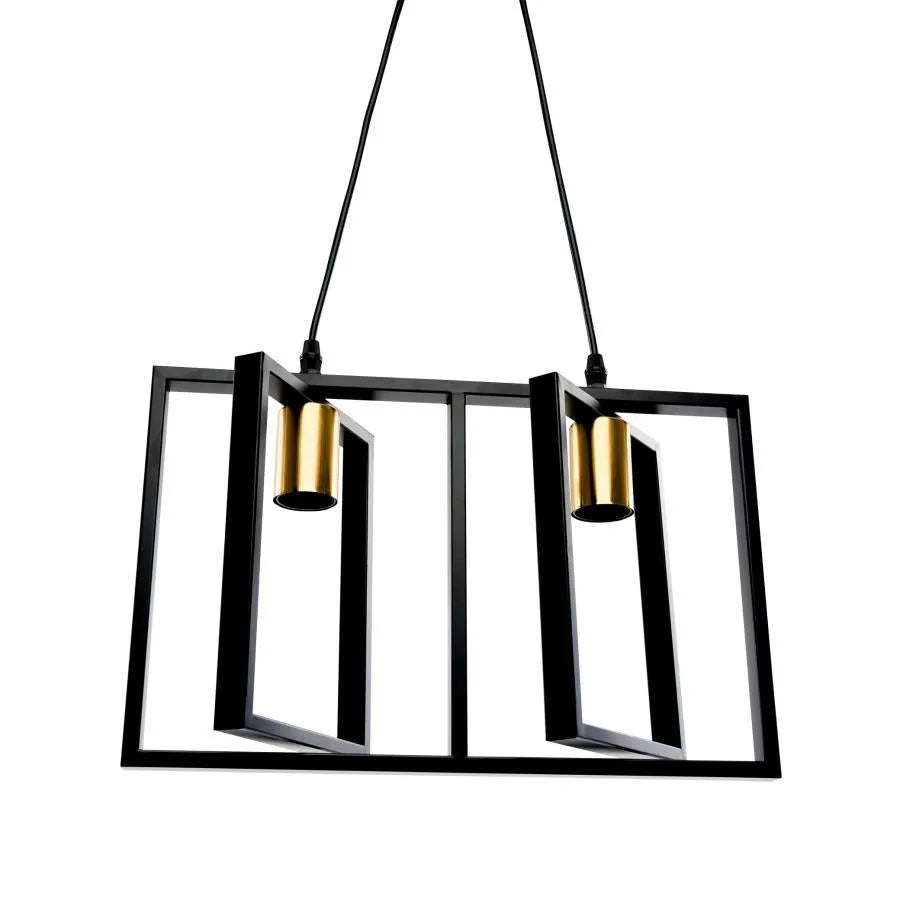 Pendul Patrisi 2x E27 Negru Lustre Industrial Default Title Alessandro Design