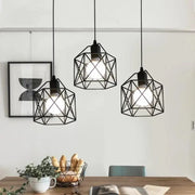 Lustra Forma Prism, Geo Trio, 3 x E27, Negru, Metal Lustre Industrial Default Title Alessandro Design
