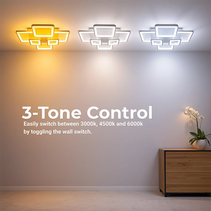 Lustra LED cu telecomanda ELLA 119W, 6 Patrate, lumina Rece/Calda/Neutra, Dimabila, Alb Lustre LED cu Telecomanda Default Title Alessandro Design