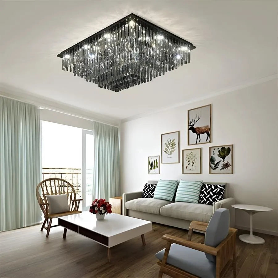 Candelabru Cristal, Brady, 14xE14, Rectangular, Gri Candelabre Cristal Default Title Alessandro Design
