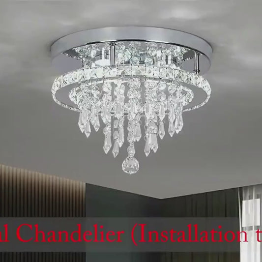Candelabru LED Alberico Rotund, 17W, Lumina Rece/Calda/Neutra, Cristal, Crom Lucios
