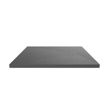 Cadita de dus patrata 90x90 cm, slim 3 cm, gri inchis