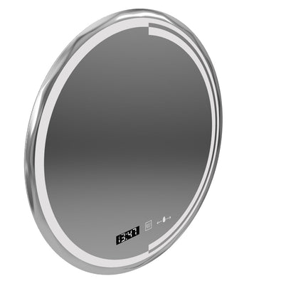 Oglinda LED Rotunda, 60cm, Senzor MotionGlow Consuel Marcello, Sistem Dezaburire, Ceas & Termometru, Dimabila