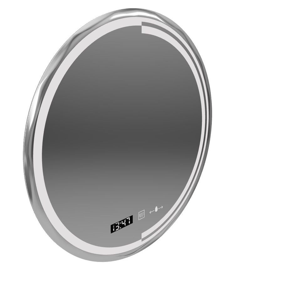 Oglinda LED Rotunda, 60cm, Senzor MotionGlow Consuel Marcello, Sistem Dezaburire, Ceas & Termometru, Dimabila