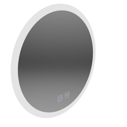 Oglinda LED Rotunda, 50cm, Noxia Touch, Lumina Rece, Sistem Dezaburire, Dimabila