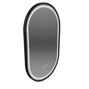 Oglinda LED Ovala 60x100cm VETRO, 22W, Touch Sistem Dezaburire Dimabila, Rama Neagra