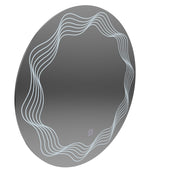 Oglinda LED Rotunda 60cm, Flusso Touch, Sistem Dezaburire, Dimabila