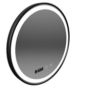 Oglinda LED Touch NOVARA Sistem Dezaburire, Ceas si Temperatura 70 cm Rama Negru Brushed