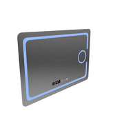 Oglinda LED Rectangulara, 110x75cm, Eclat MotionGlow Marcello, Sistem Dezaburire, Ceas & Termometru, Lupa Cosmetica, Dimabila