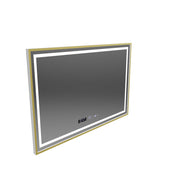 Oglinda LED Rectangulara, 120x80cm, Verite Royale Gold MotionGlow Marcello, Sistem Dezaburire, Ceas & Termometru, Dimabila