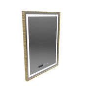 Oglinda LED Rectangulara, 60x80cm, Verite Royale Gold MotionGlow Marcello, Sistem Dezaburire, Ceas & Termometru, Dimabila