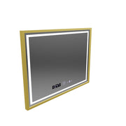 Oglinda LED Rectangulara, 80x60cm, Verite Royale Gold MotionGlow Marcello, Sistem Dezaburire, Ceas & Termometru, Dimabila