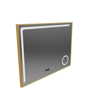 Oglinda LED Senzor MotionGlow Rosalia 80x60 cm Lumina Calda/Rece/Neutra Dimabila Sistem Dezaburire Termometru Ceas Colectia Marcello Funghi