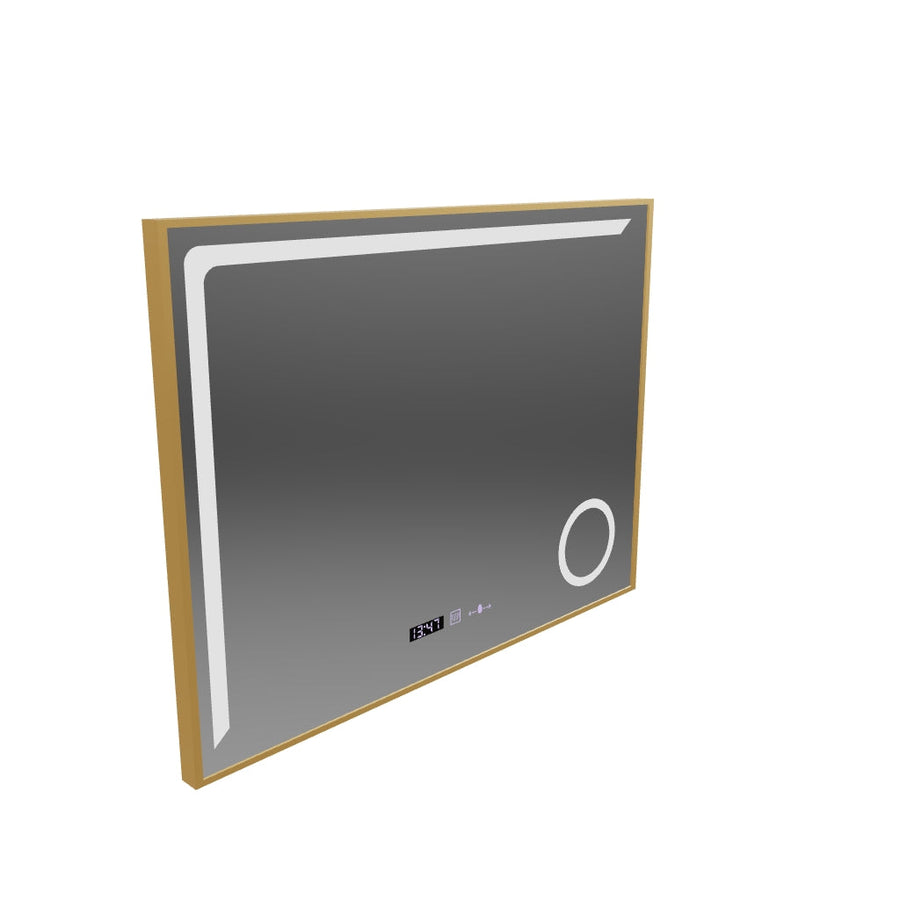 Oglinda LED Senzor MotionGlow Rosalia 80x60 cm Lumina Calda/Rece/Neutra Dimabila Sistem Dezaburire Termometru Ceas Colectia Marcello Funghi