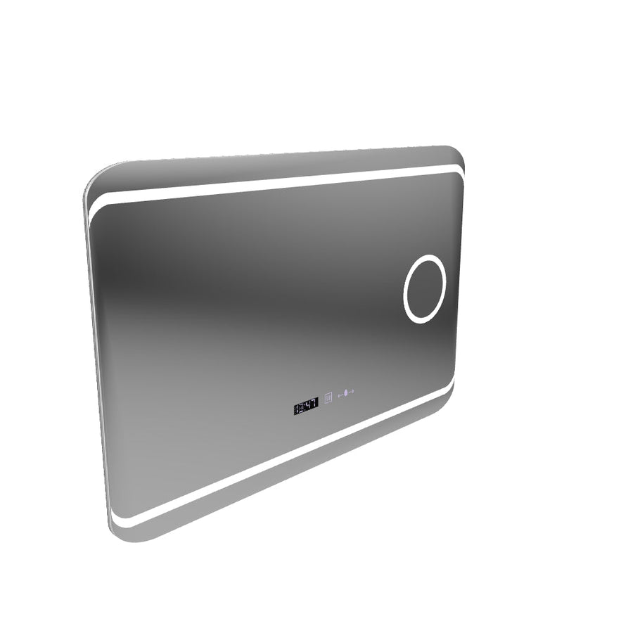 Oglinda LED Rectangulara, 120x80cm, Definition MotionGlow Marcello, Sistem Dezaburire, Ceas & Termometru, Lupa Cosmetica, Dimabila