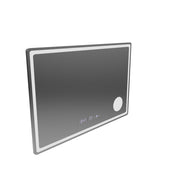 Oglinda LED Rectangulara, 90x60cm, Velour MotionGlow Marcello, Sistem Dezaburire, Ceas & Termometru, Lupa Cosmetica,  Dimabila