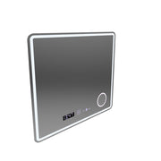 Oglinda LED Rectangulara, 90x75cm, Riflesso MotionGlow Marcello, Sistem Dezaburire, Ceas & Termometru, Lupa Cosmetica, Dimabila