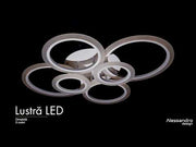Lustra LED cu telecomanda BETTY 82W, 6 Cercuri, lumina Rece/Calda/Neutra, Dimabila, Alb
