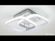 Lustra LED VERTEX Matrix, Romburi Suprapuse, Rame Metalice, 24W, 2 Romburi, Lumina Rece/Calda/Neutra 3000K/4000K/6000K, Alb