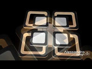 Lustra LED cu telecomanda SUSAN 96W, 4 Patrate, lumina Rece/Calda/Neutra, Dimabila, Alb