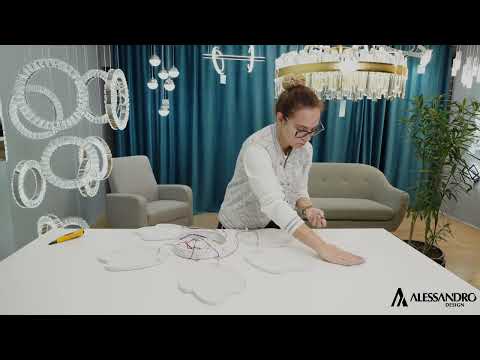 Lustra LED cu telecomanda TULIP 81W, 5 Petale, lumina Rece/Calda/Neutra, Dimabila, Alb
