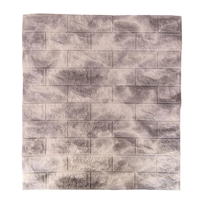 Set 10xTapet 3D autoadeziv caramizi Gri din spuma moale, 77cm x 70cm x 6mm Tapet 3D Default Title Alessandro Design