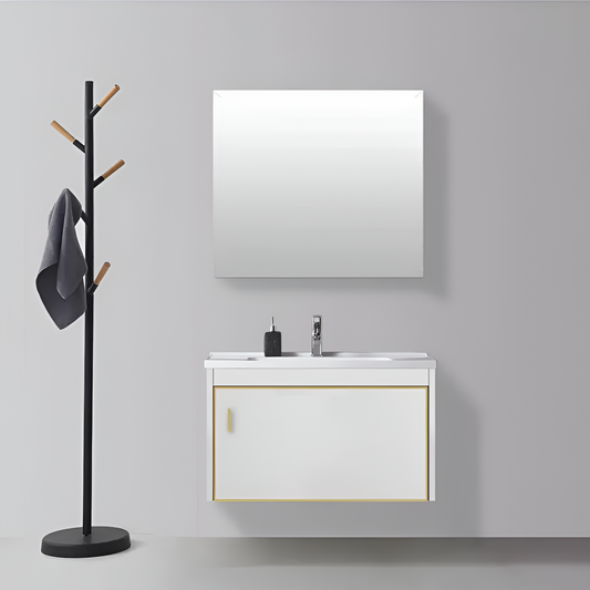 Set Mobilier cu oglinda Baie, Alb, PVC, T356/40 Mobilier Baie Default Title Alessandro Design