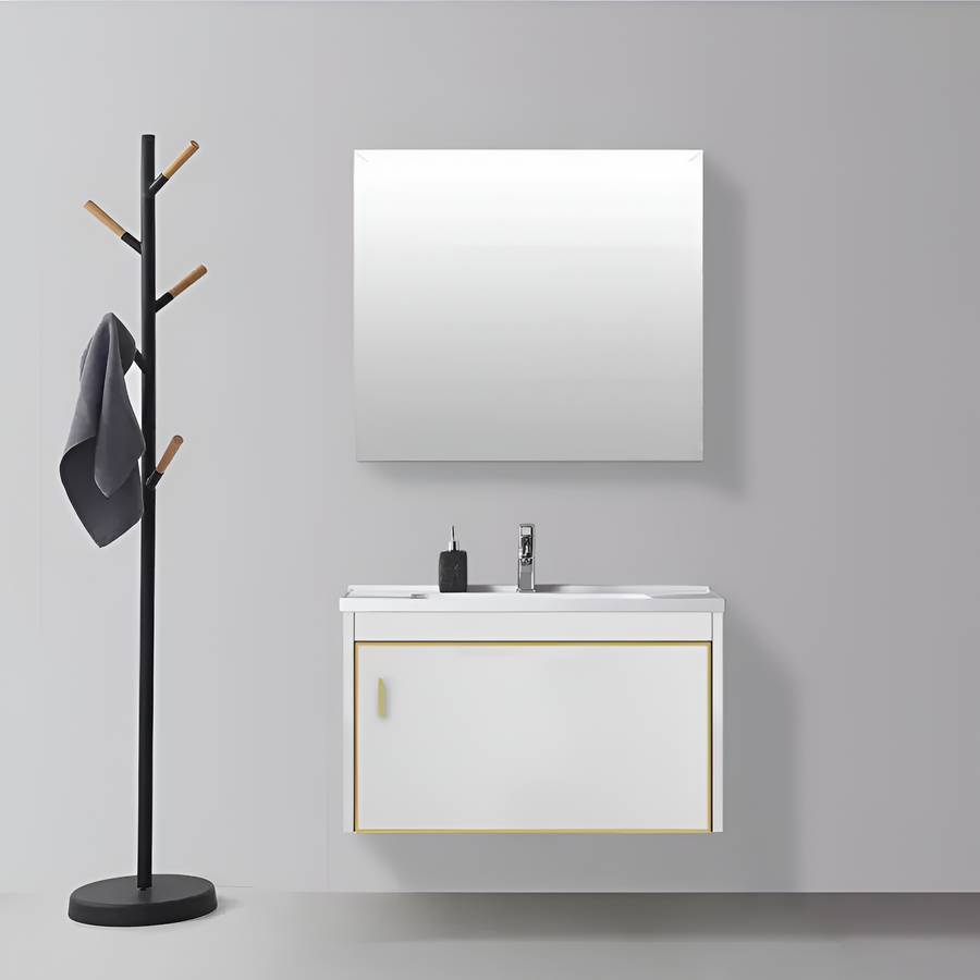 Set Mobilier cu oglinda Baie, Alb, PVC, T356/40 Mobilier Baie Default Title Alessandro Design