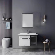 Set Mobilier cu oglinda pentru Baie 60x47cm 3 Piese Negru Alb Mobilier Baie Default Title Alessandro Design