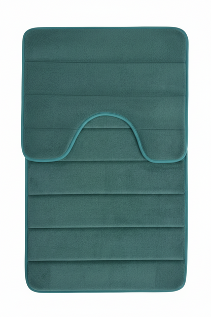 Covorase de Baie, 80x50 cm / 50x40 cm, Verde, Antiderapant, Absorbant, Set 2 bucati Covoare Baie Default Title Alessandro Design