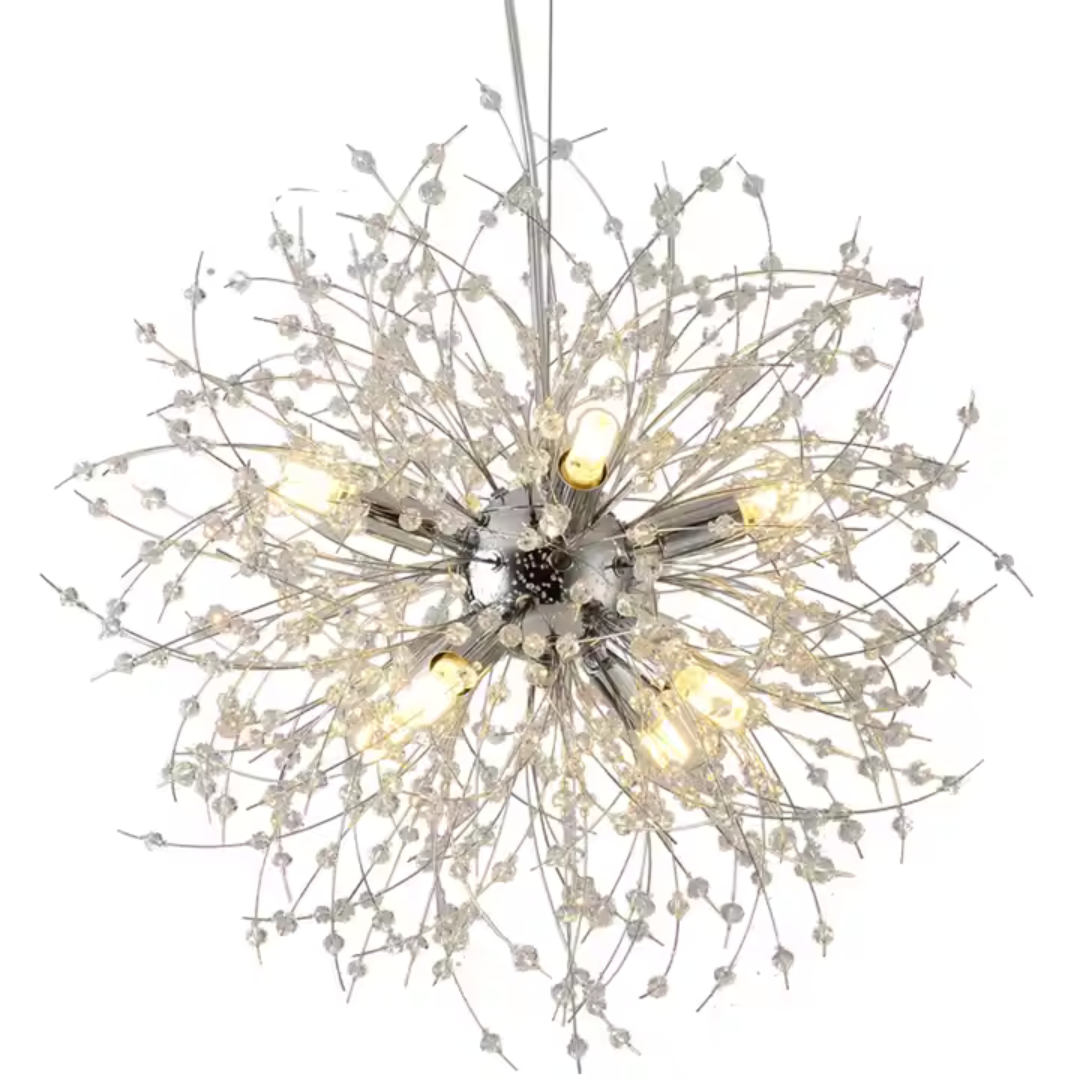 Candelabru Cristal Schönbrunn, 6x G9, Diametru 40cm, Crom Lucios, Inaltime Reglabila Candelabre Moderne Default Title Alessandro Design